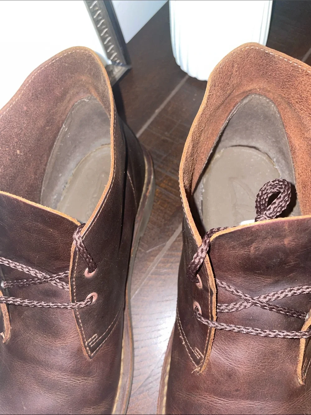 Clarks Bushacre II Men's Dark Brown Leather Chukka Dessert Boots Size 10.5 M